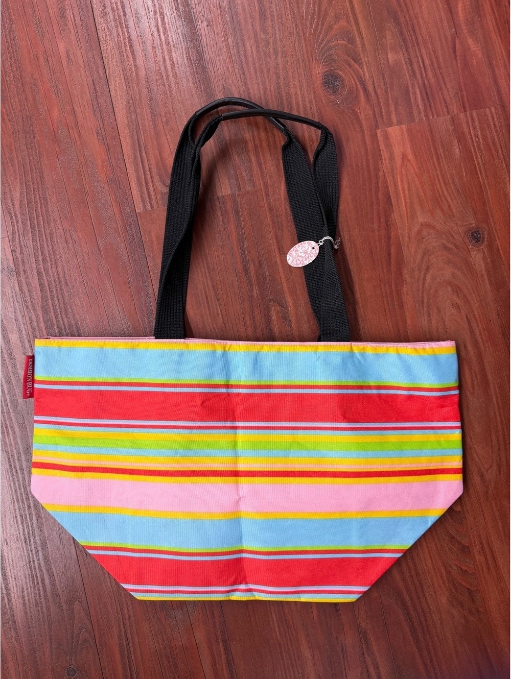 Fashion Bug Multicolor Striped Tote Bag Large Shoulder Beach Shopping Bag
